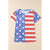 Azura Exchange American Flag Print Distressed Crew Neck T-Shirt - L