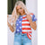 Azura Exchange American Flag Print Distressed Crew Neck T-Shirt - L