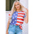 Azura Exchange American Flag Print Distressed Crew Neck T-Shirt - M