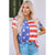 Azura Exchange American Flag Print Distressed Crew Neck T-Shirt - S