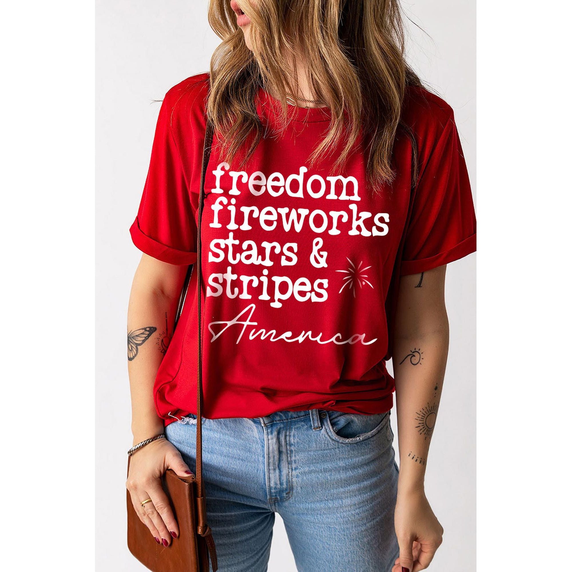 Azura Exchange American Freedom Day Slogan Print T-Shirt - S