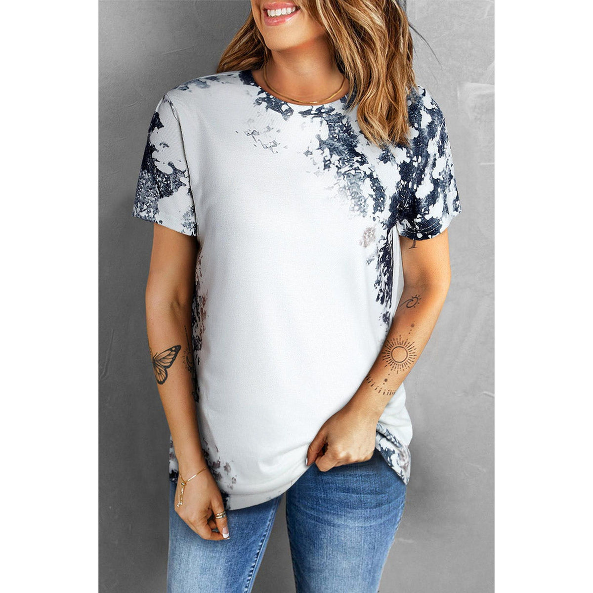 Azura Exchange Dyed Bleached T-Shirt - S