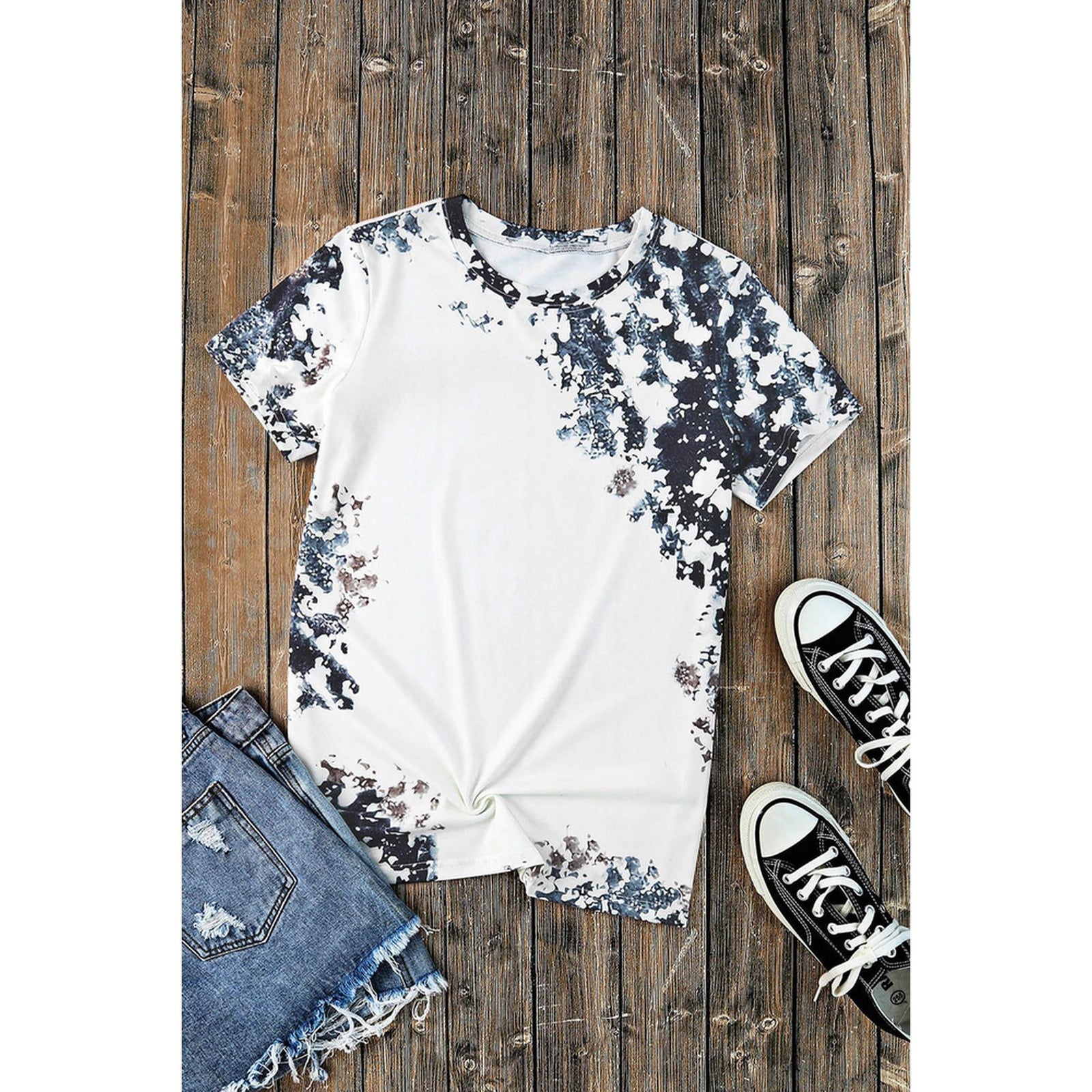 Azura Exchange Dyed Bleached T-Shirt - S