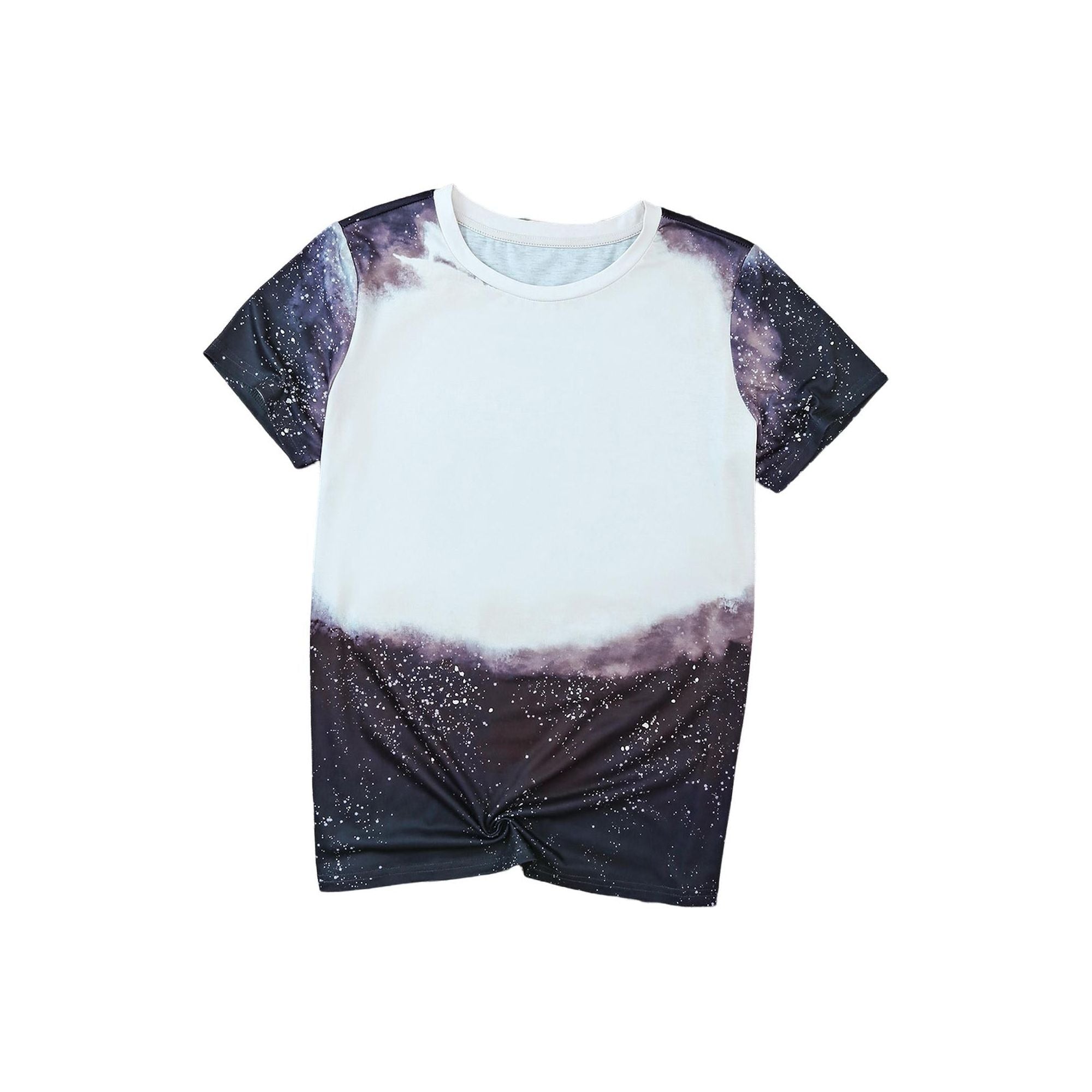 Azura Exchange Bleached Print Short Sleeve Crewneck Top - L