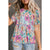 Azura Exchange Bohemian Flower Print Flowy Short Sleeve Top - S