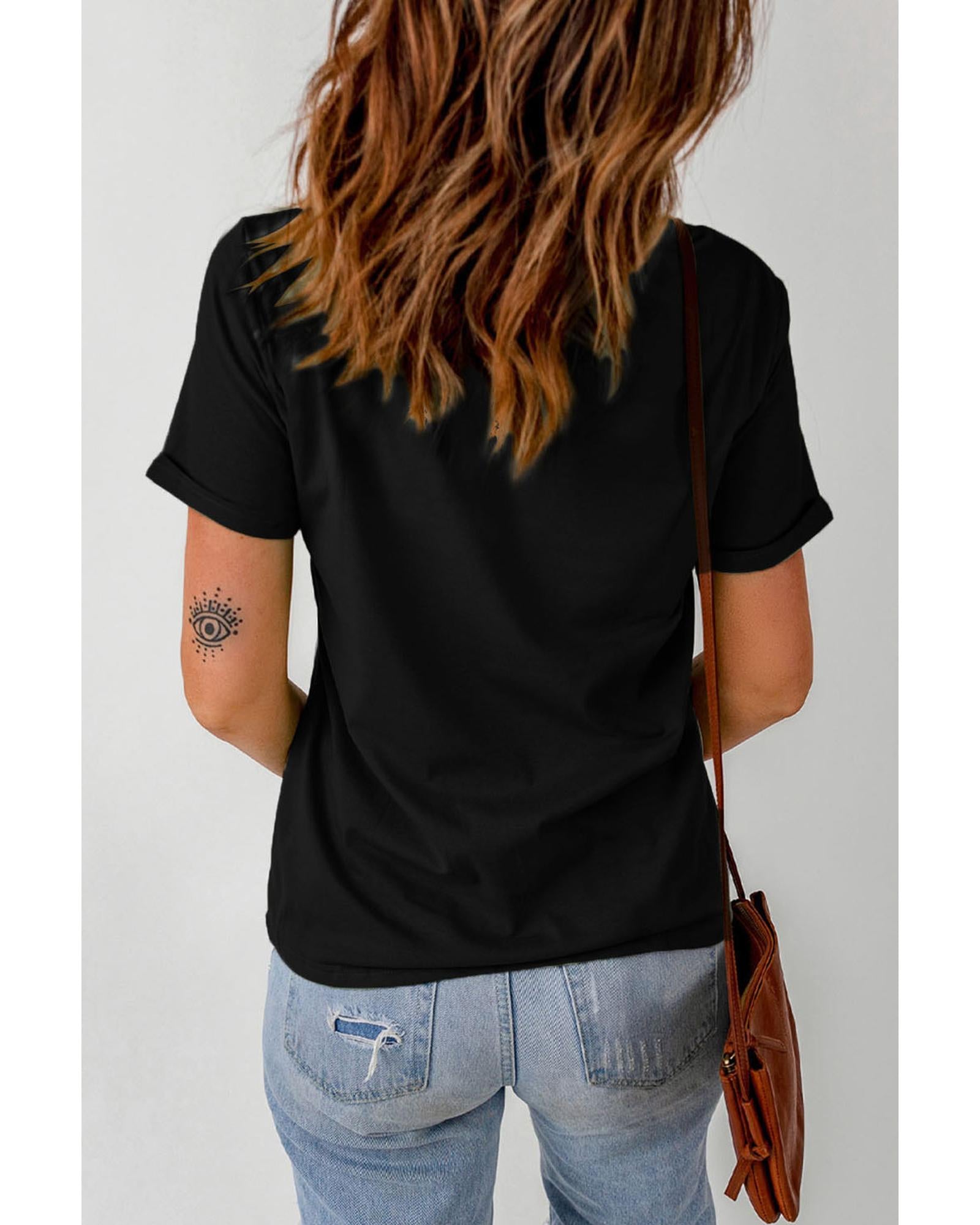 Black FUELED BY iced coffee AND anxiety Graphic Tee - S