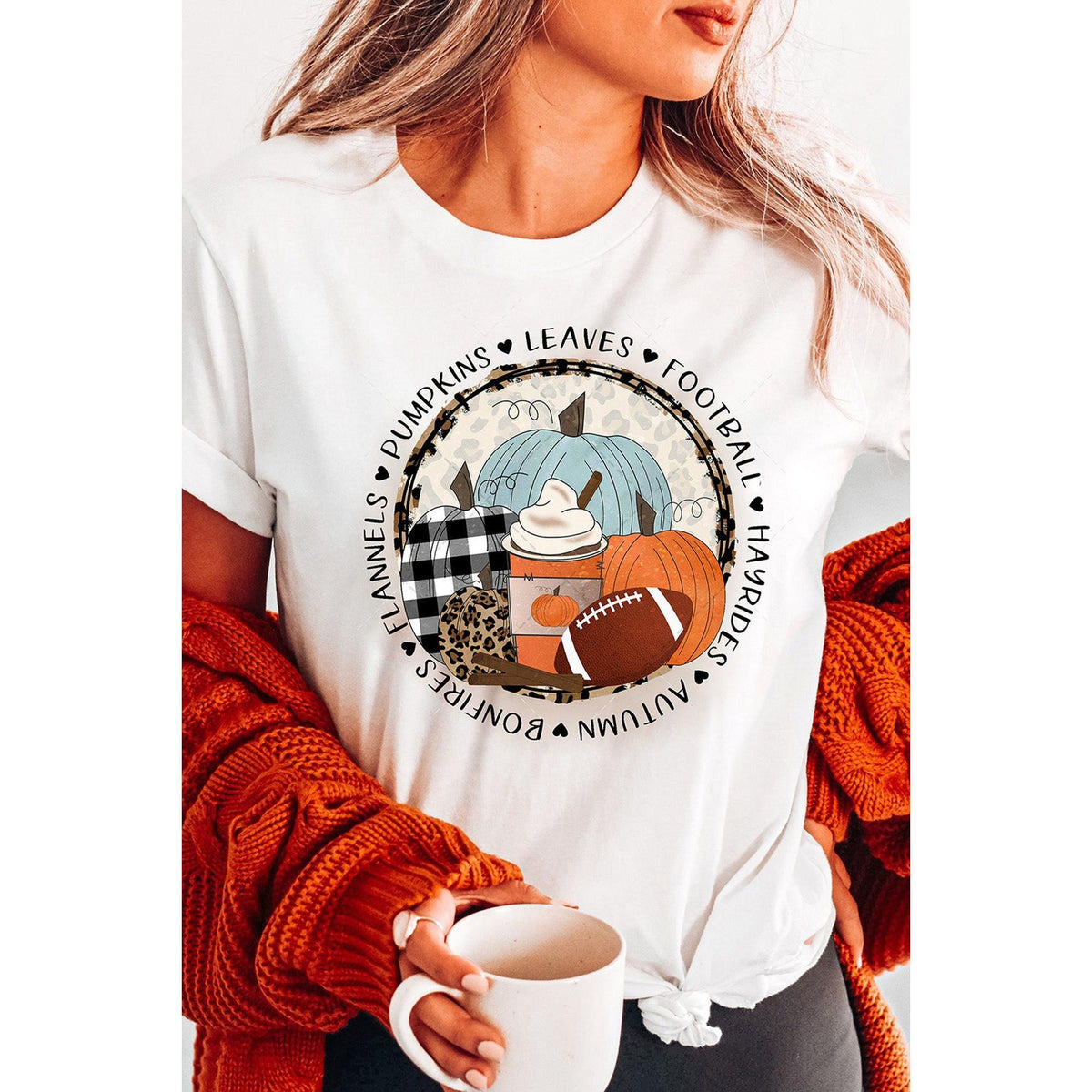 Azura Exchange Autumn Vibes Pumpkin Graphic T-shirt - M