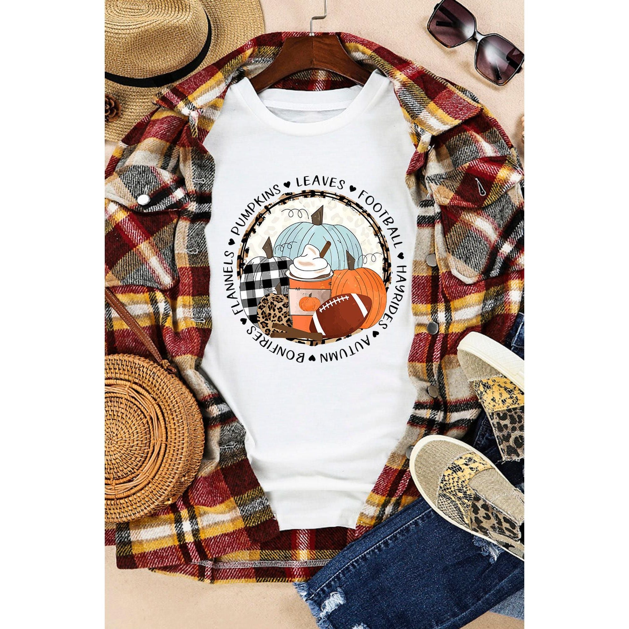 Azura Exchange Autumn Vibes Pumpkin Graphic T-shirt - M