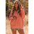 Azura Exchange Batwing Sleeve Pocketed Henley Hoodie - S