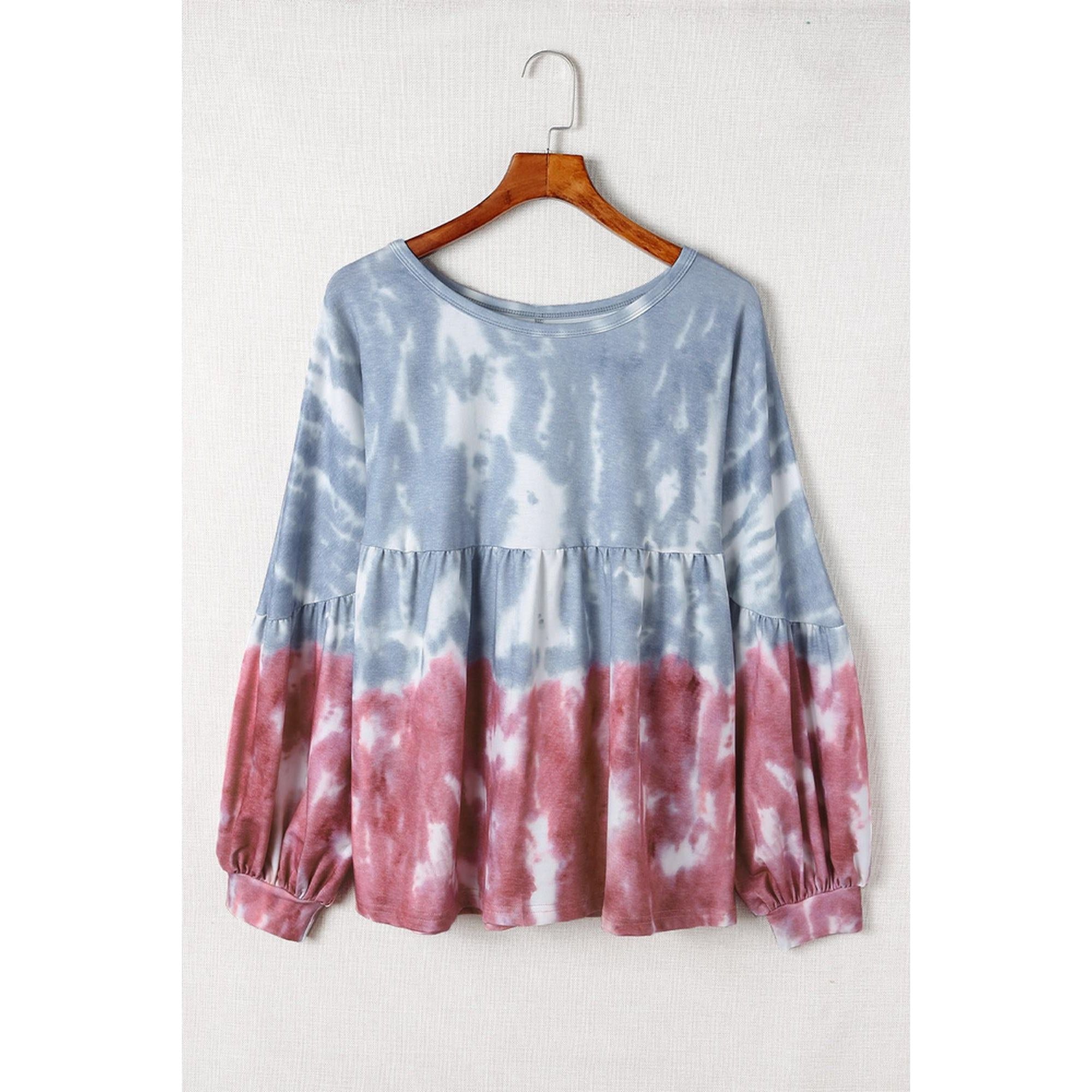 Azura Exchange Bishop Sleeve Tie Dye Sweatshirt - L