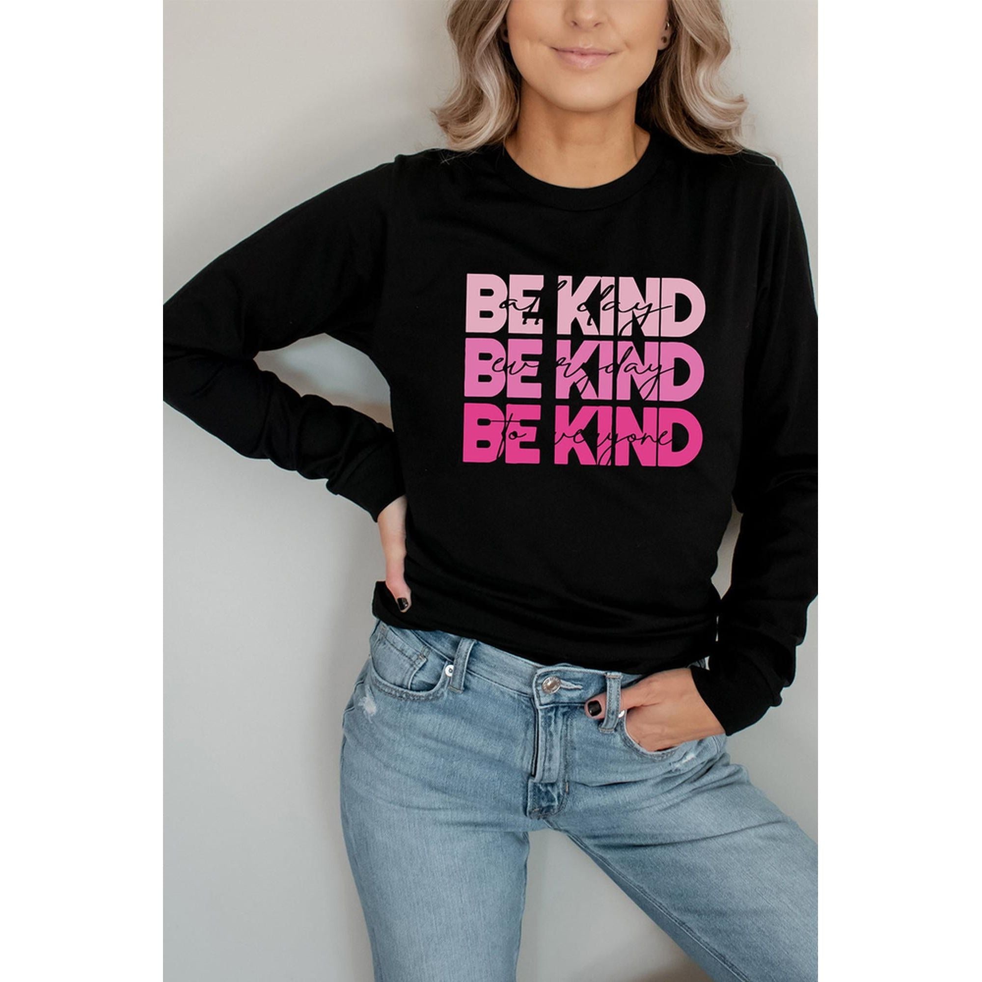 Azura Exchange BE KIND Letter Print Sweatshirt - L