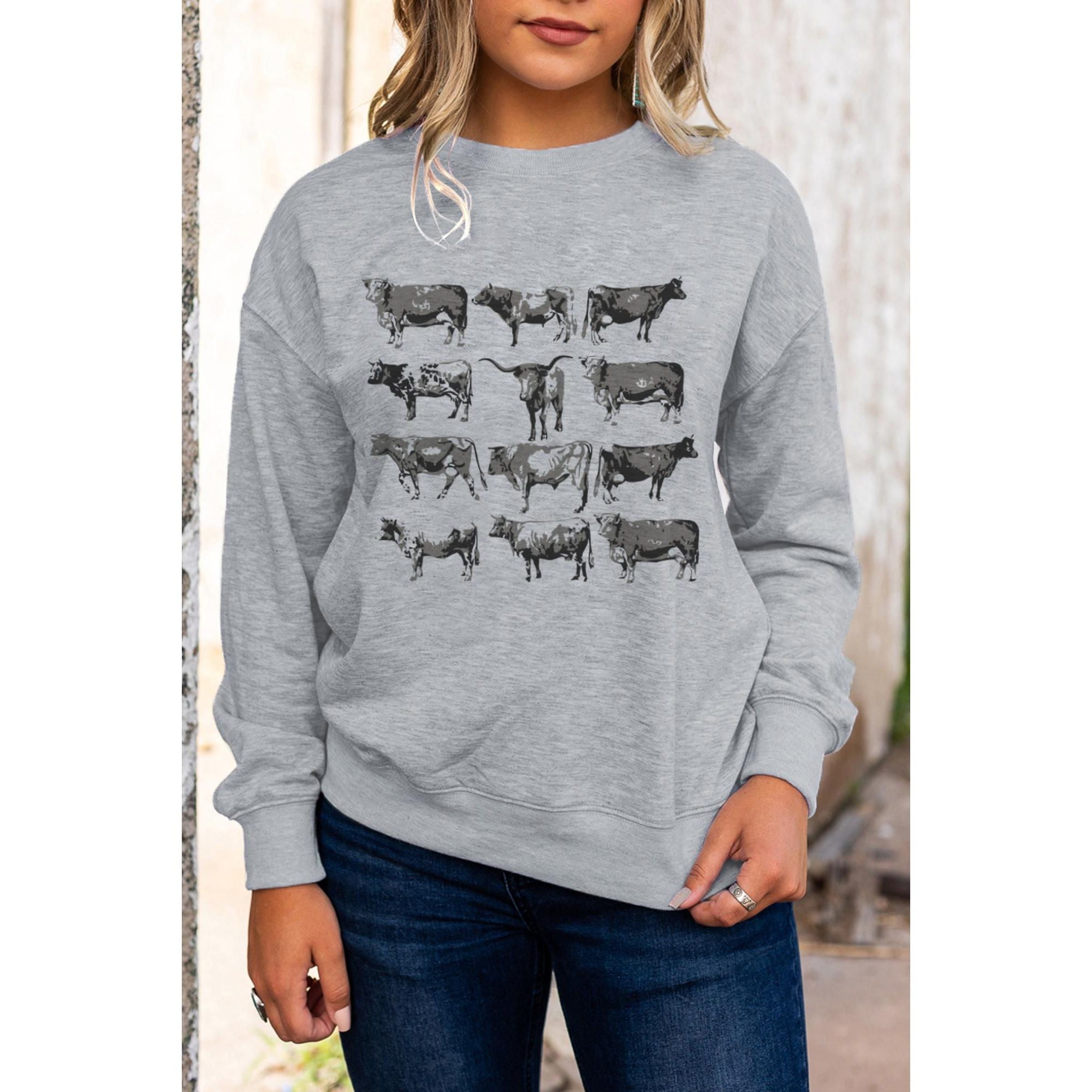 Azura Exchange Bull Graphic Print Long Sleeve Sweatshirt - 2XL