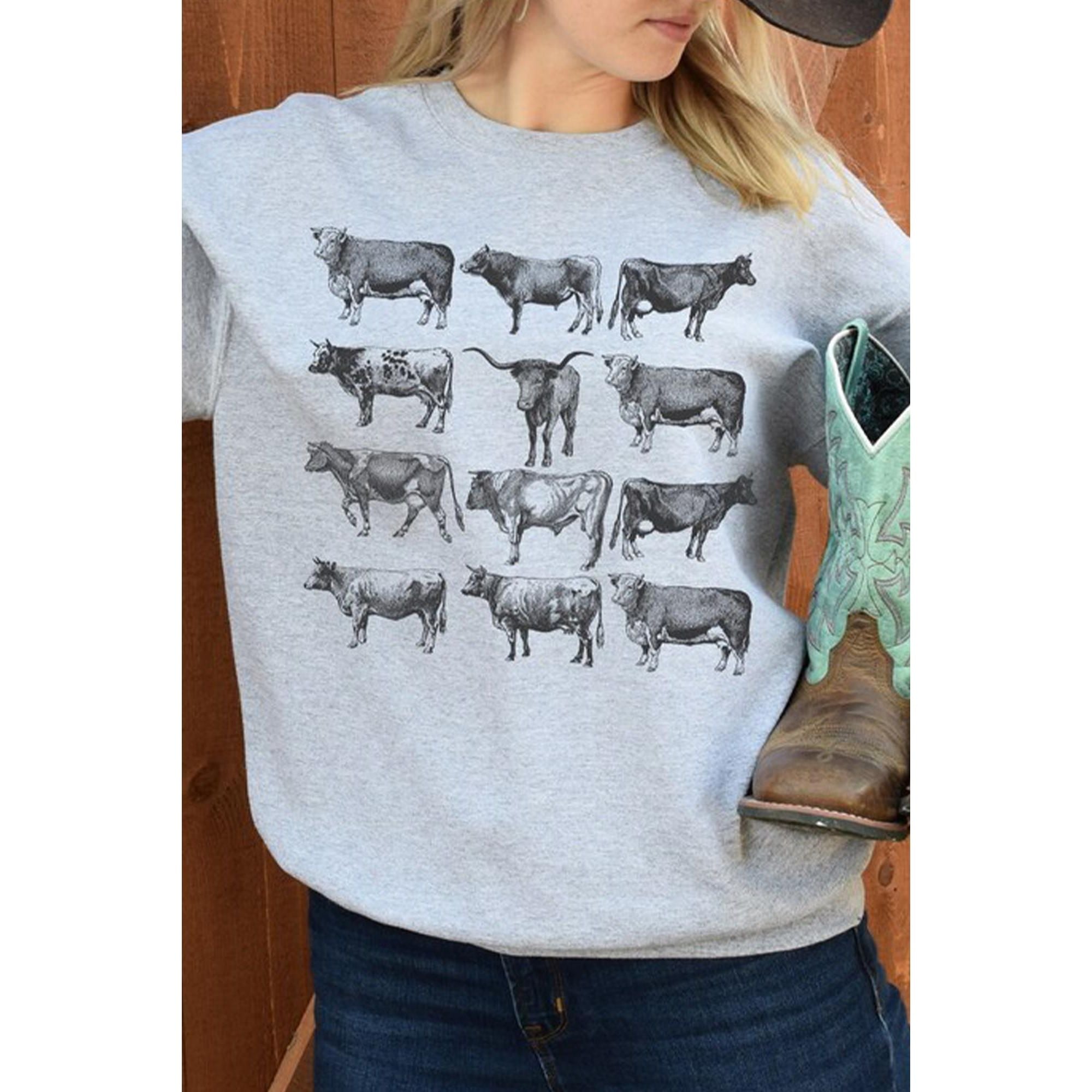 Azura Exchange Bull Graphic Print Long Sleeve Sweatshirt - 2XL