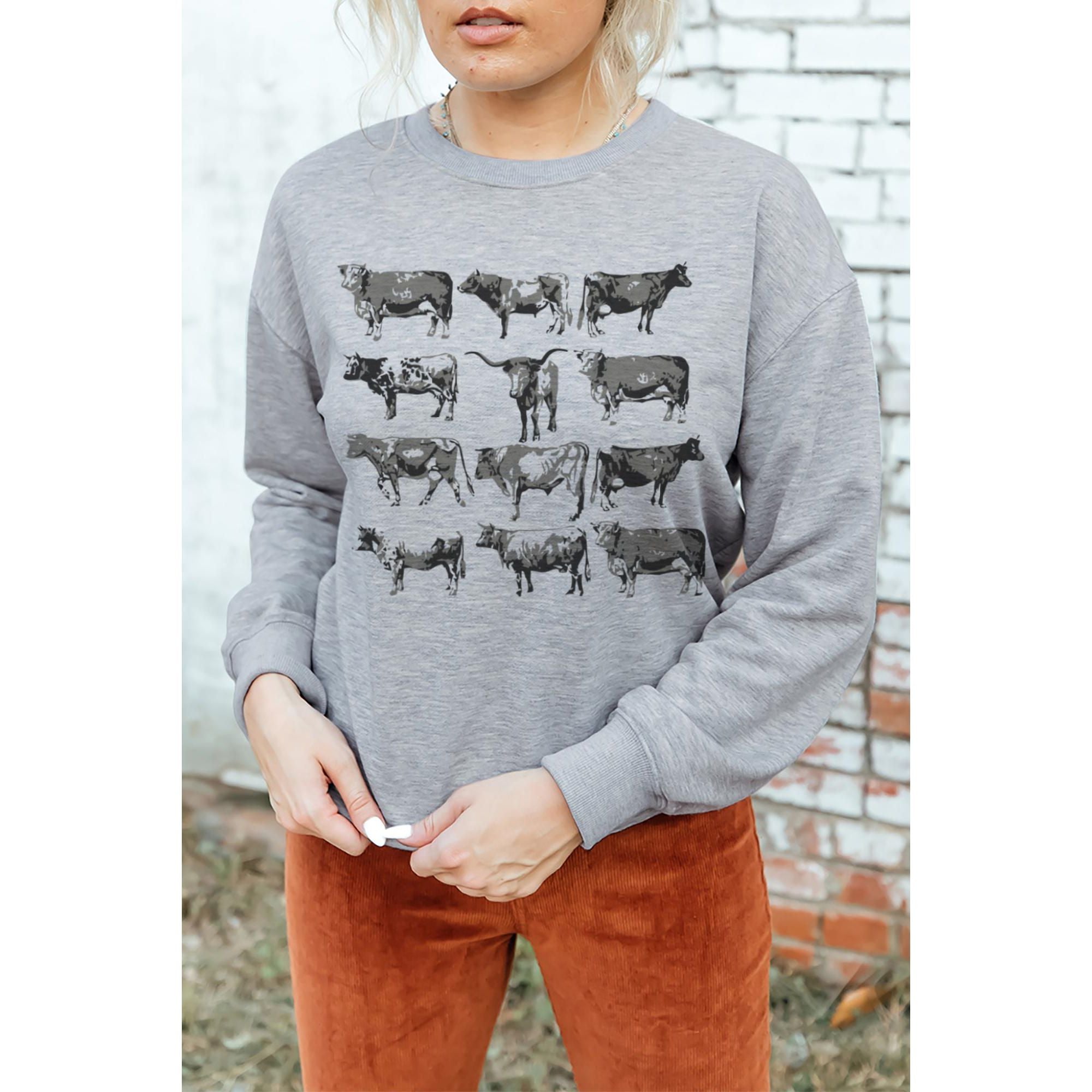 Azura Exchange Bull Graphic Print Long Sleeve Sweatshirt - 2XL