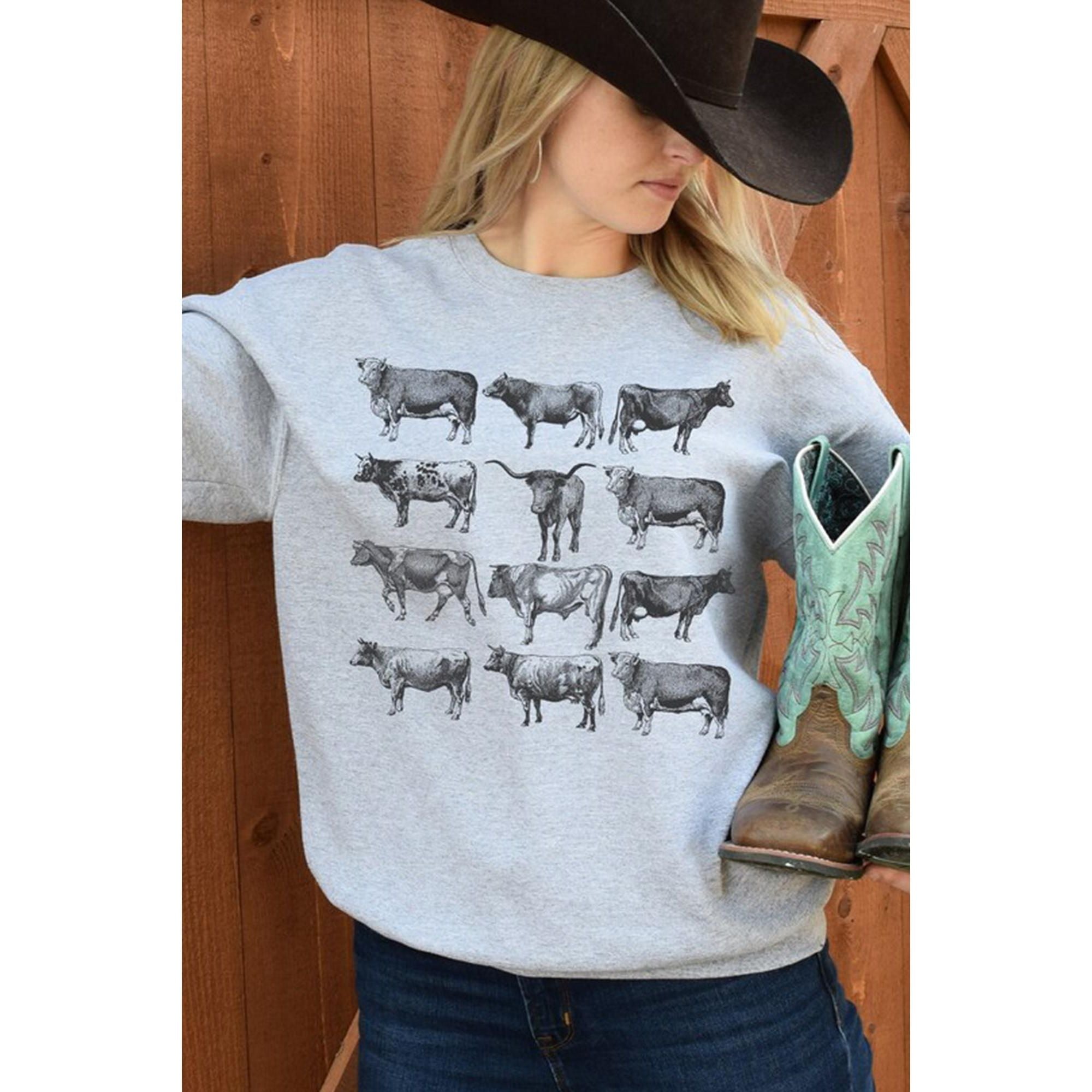 Azura Exchange Bull Graphic Print Long Sleeve Sweatshirt - 2XL