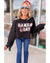 Black GAME DAY Rugby Sequined Tasseled Cropped Sweatshirt - L