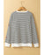 Black Stripe Sequin Rugby Football Side Slits Oversized Sweatshirt - XL