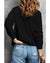 Black Rhinestone Heart Pattern Valentines Fashion Sweatshirt - S