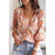 Azura Exchange Boho Floral Print Button Front Shirt - L