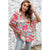 Azura Exchange Abstract Geometry Print Half Puff Sleeve Shirt - M