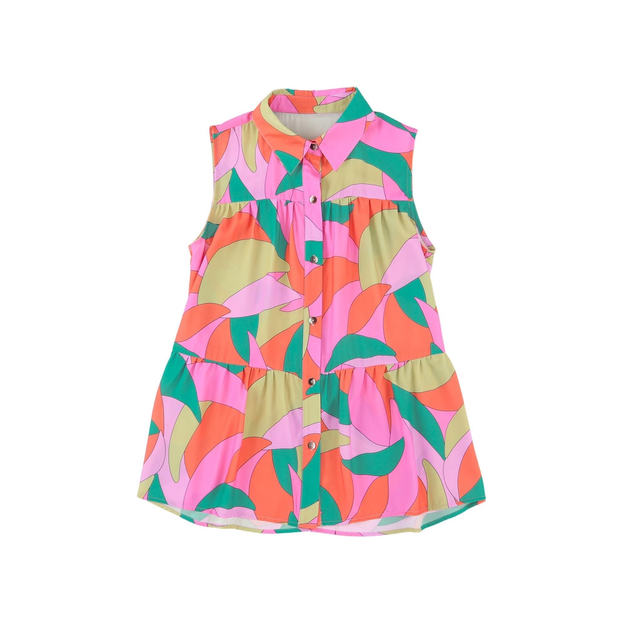 Azura Exchange Abstract Geometric Print Sleeveless Shirt - L