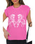 Sachet Pink Western Horse Embroidered Round Neck Sweater Tee - S