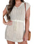 Beige Open Knit Drawstring Waist Beach Dress - XL