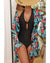 Black Halter Neck Monokini with Floral Beach Cover Up - XL
