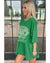 Bright Green Rhinestone Lucky Poker Cards Oversized T Shirt Mini Dress - S