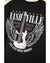 Black Nashville Guitar Print Crew Neck T Shirt Mini Dress - M