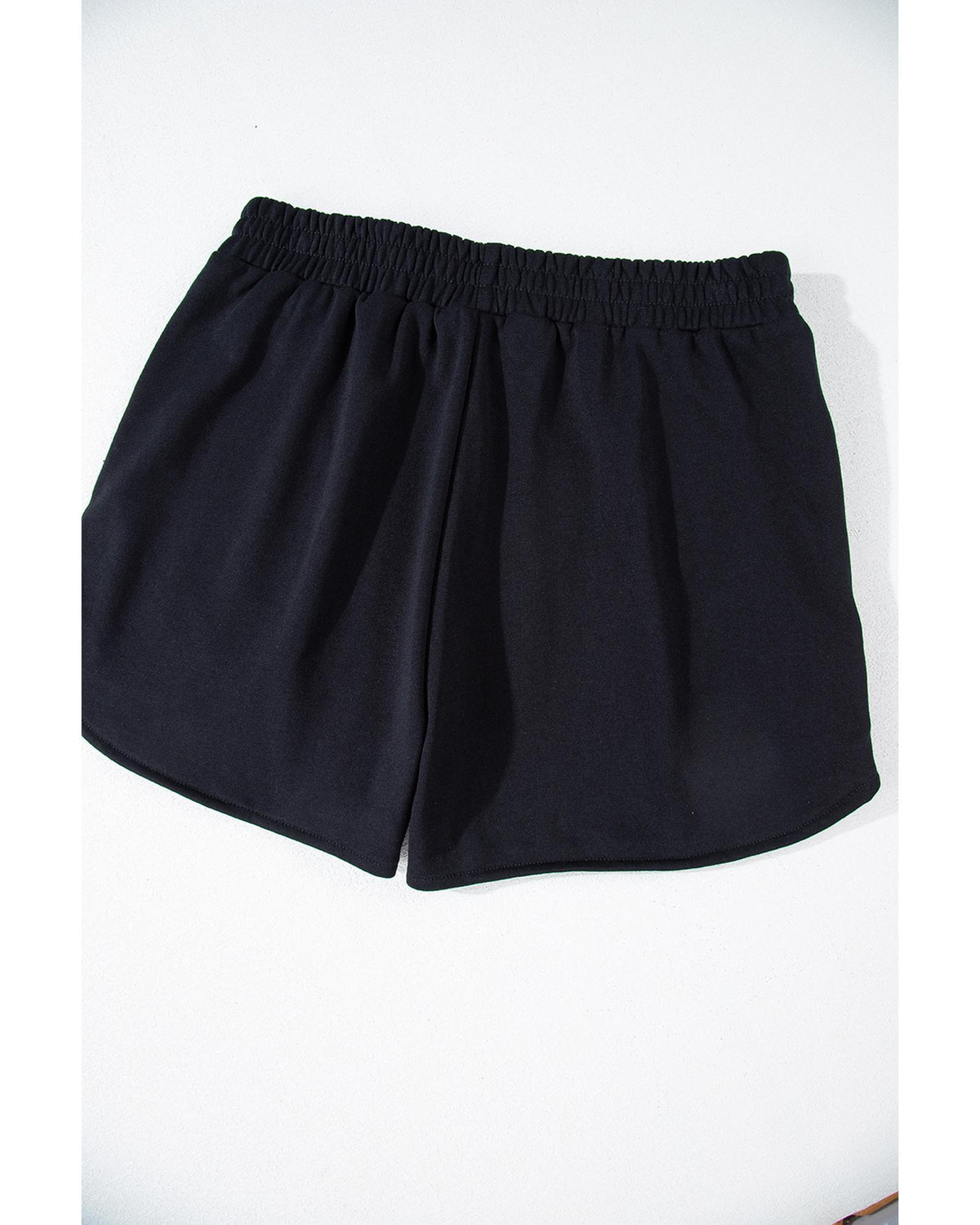 Black Sequined COFFEE Loose Fit Sweatshirt and Shorts Set - M