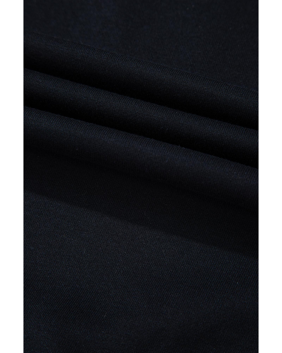 Black Sequined COFFEE Loose Fit Sweatshirt and Shorts Set - XL