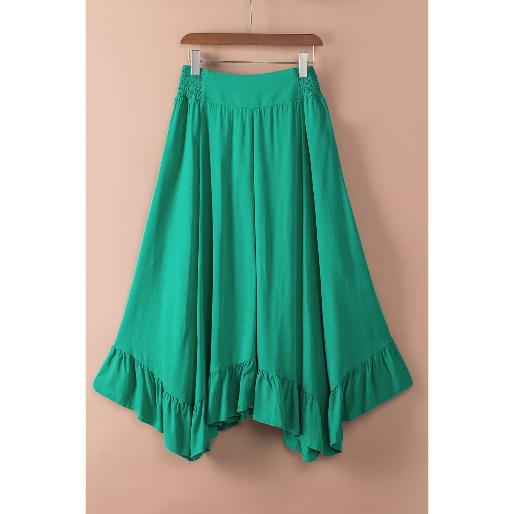 Azura Exchange Asymmetric Flounce Belted Maxi Skirt - XL