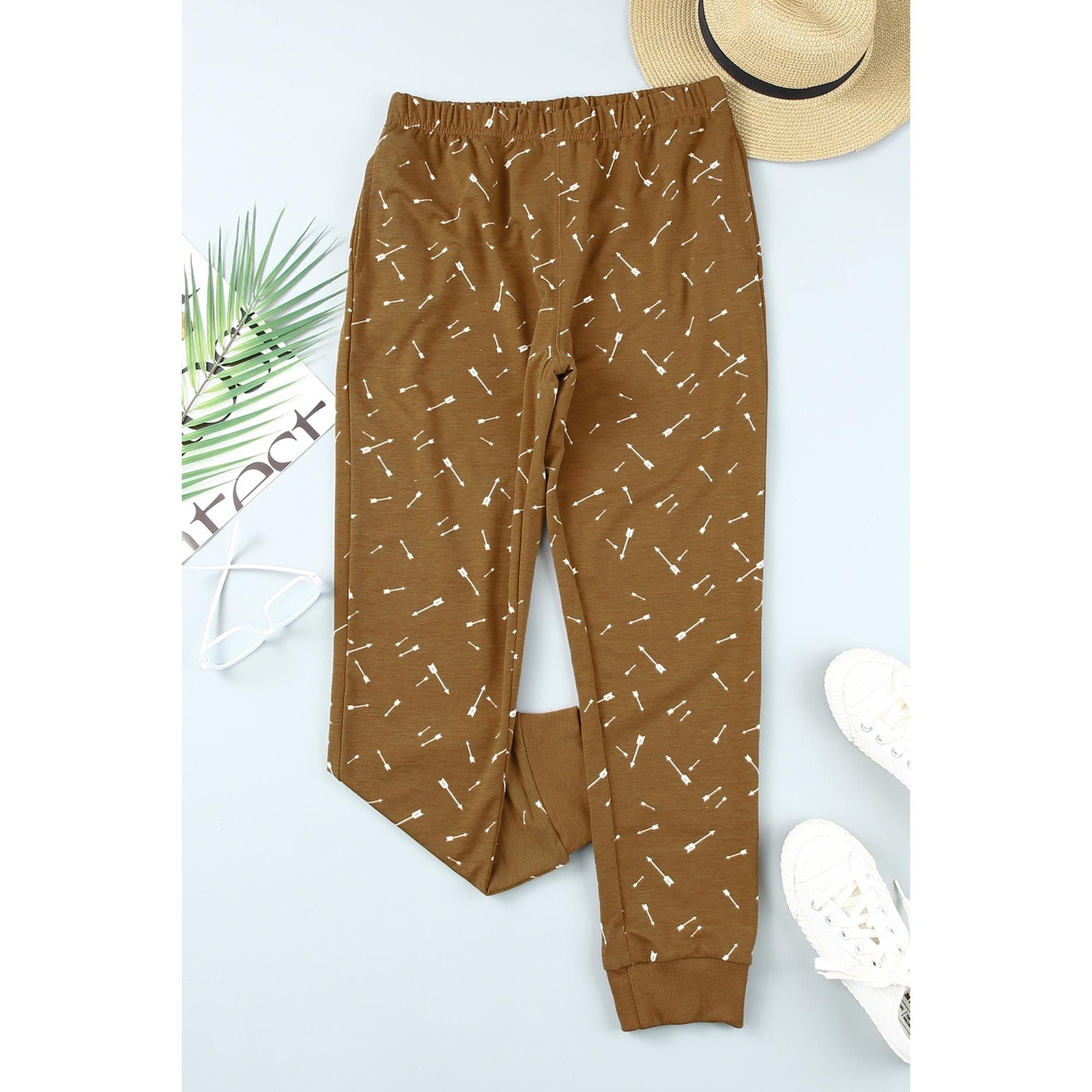 Azura Exchange Arrow Print Slim-fit High Waist Pants - S