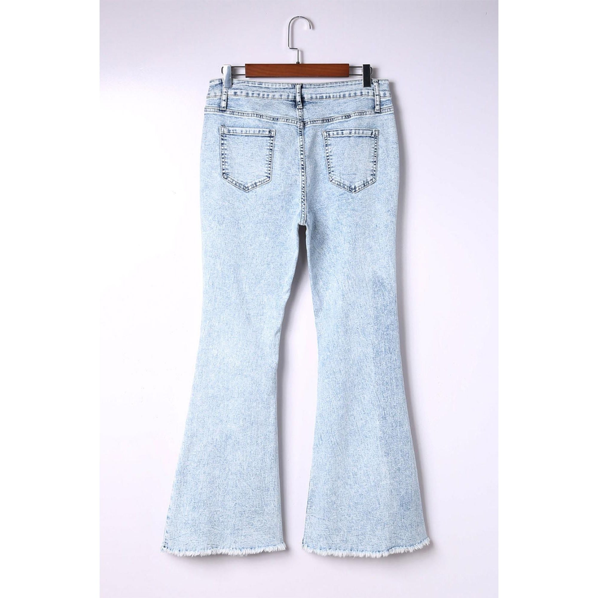 Azura Exchange Acid Wash Flare Jeans - 10 US