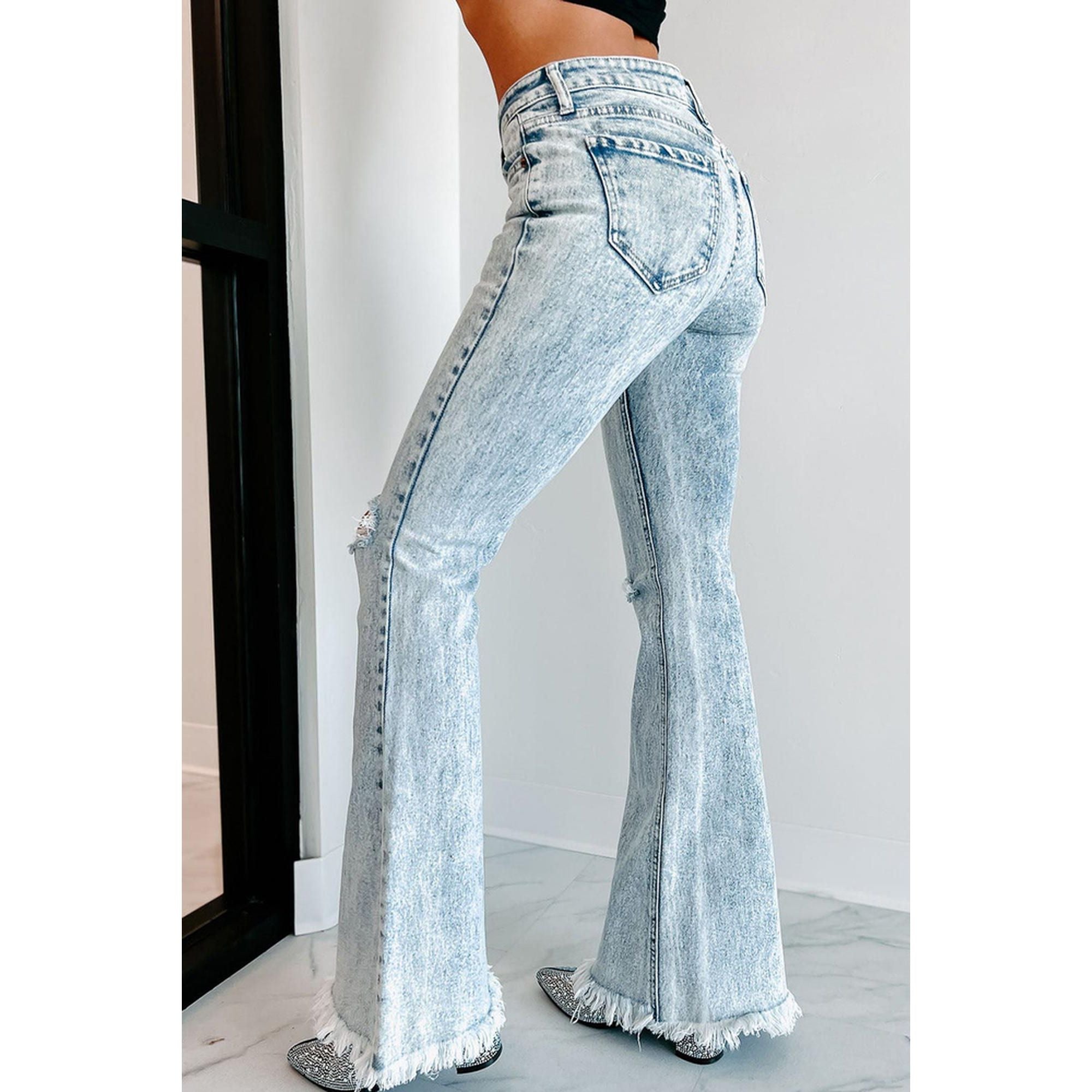 Azura Exchange Acid Wash Flare Jeans - 16 US