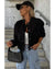Black Big Pockets Baseball Collar Jacket - L