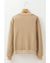 Pale Khaki Solid Geometric Textured Baseball Collar Jacket - L
