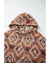 Red Plus Size Western Fashion Aztec Patterned Half Zip High Neck Hoodie - 3X