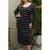 Azura Exchange Black Plus Size Striped Loose Long Shift Dress - 1X