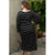 Azura Exchange Black Plus Size Striped Loose Long Shift Dress - 1X