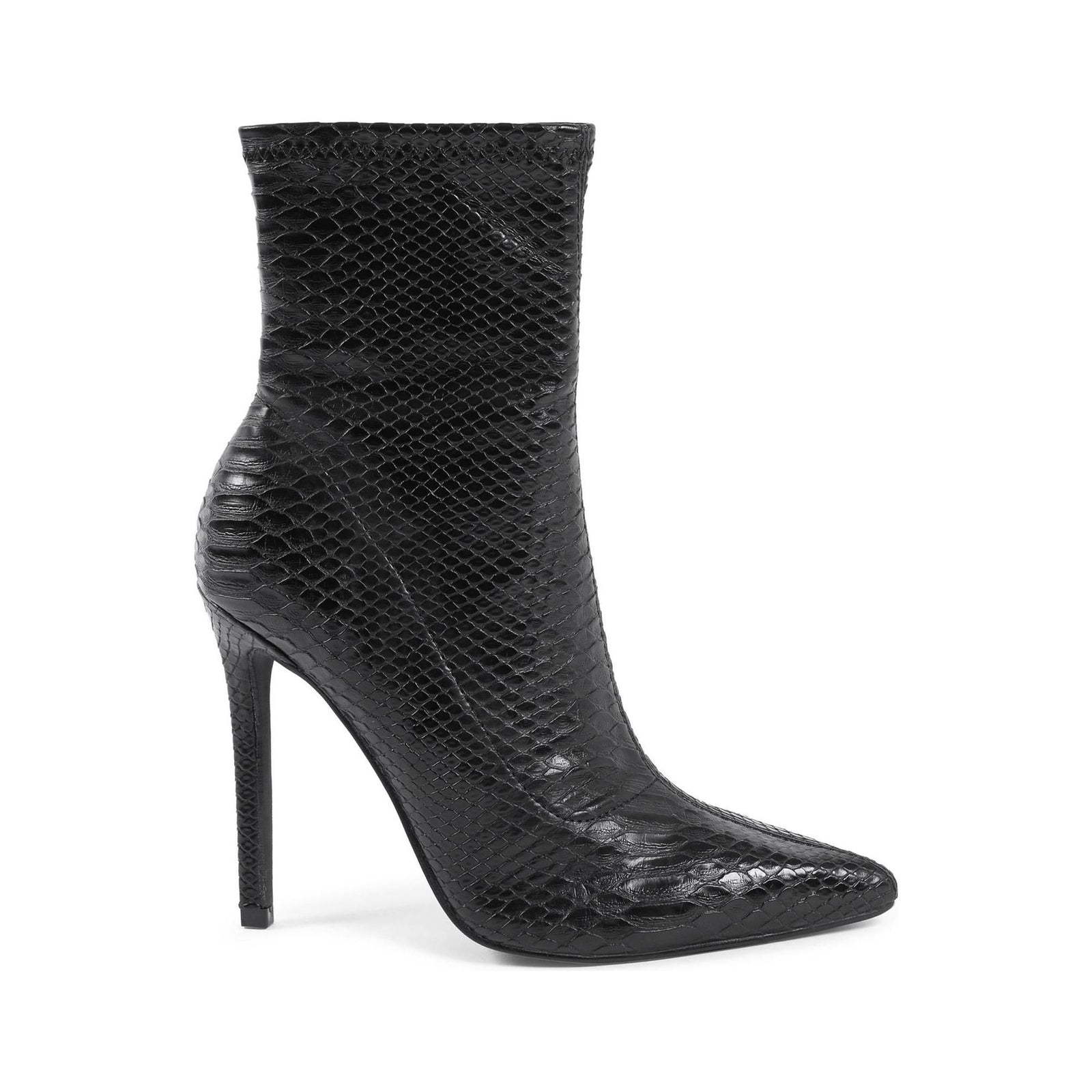 Synthetic Leather Ankle Boots with High Heels - 36 EU