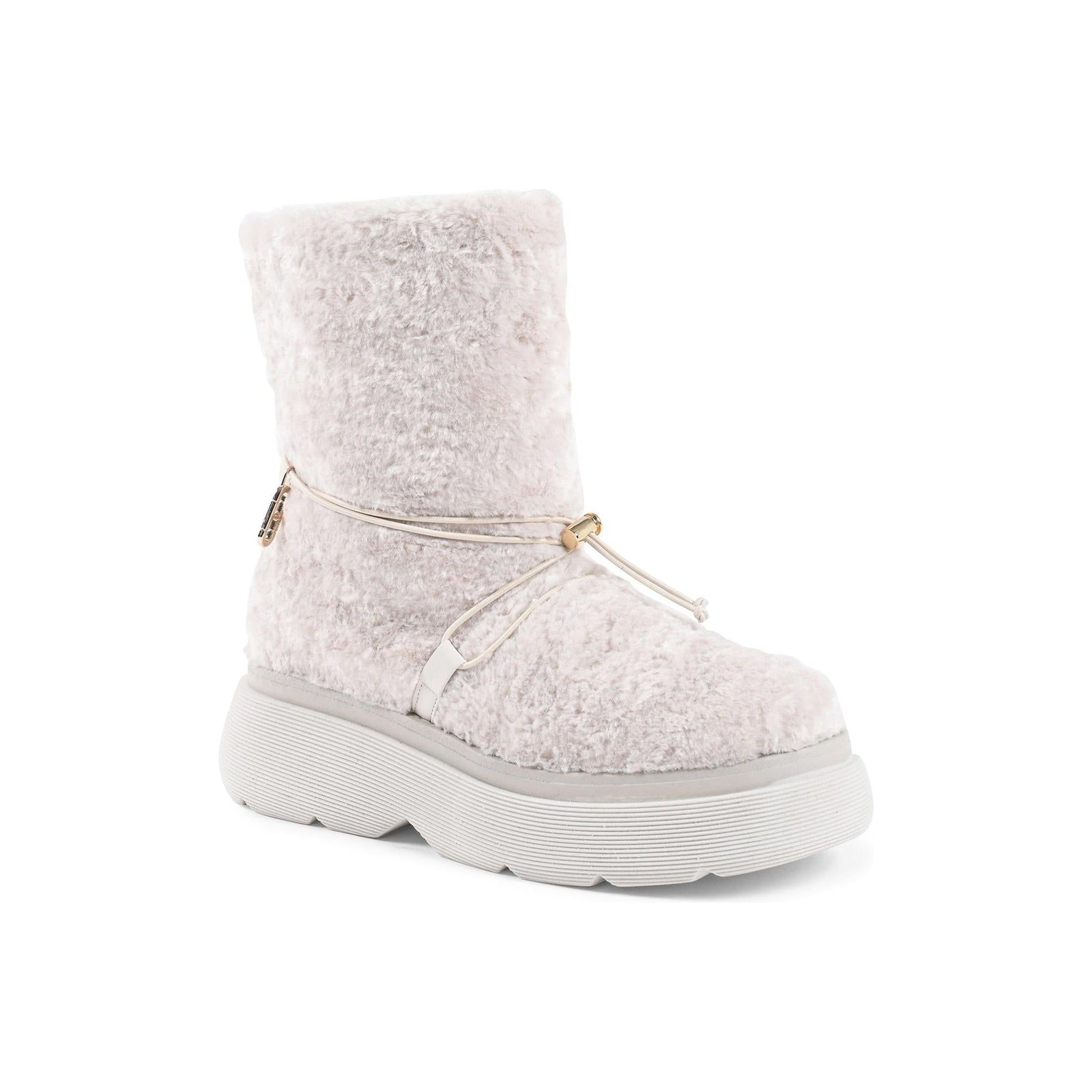 Shearling Drawstring Platform Ankle Boot - 41 EU