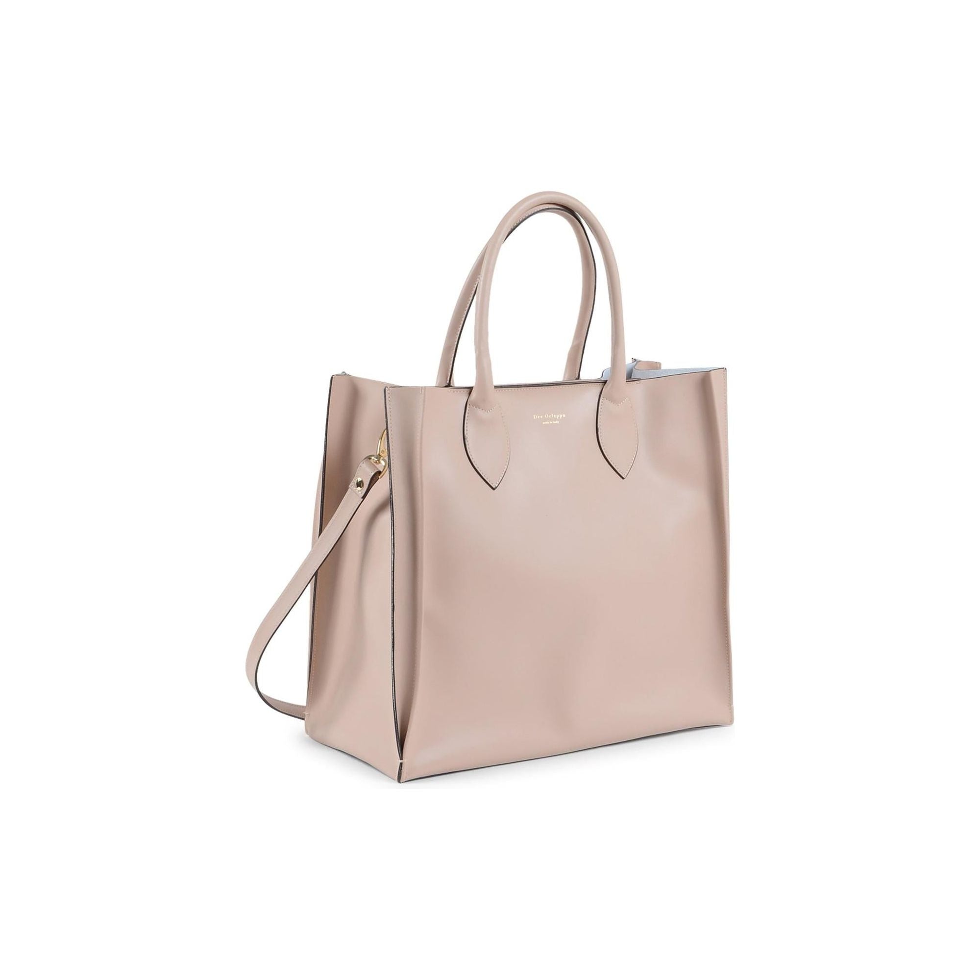 Structured Italian Leather Tote Bag - One Size