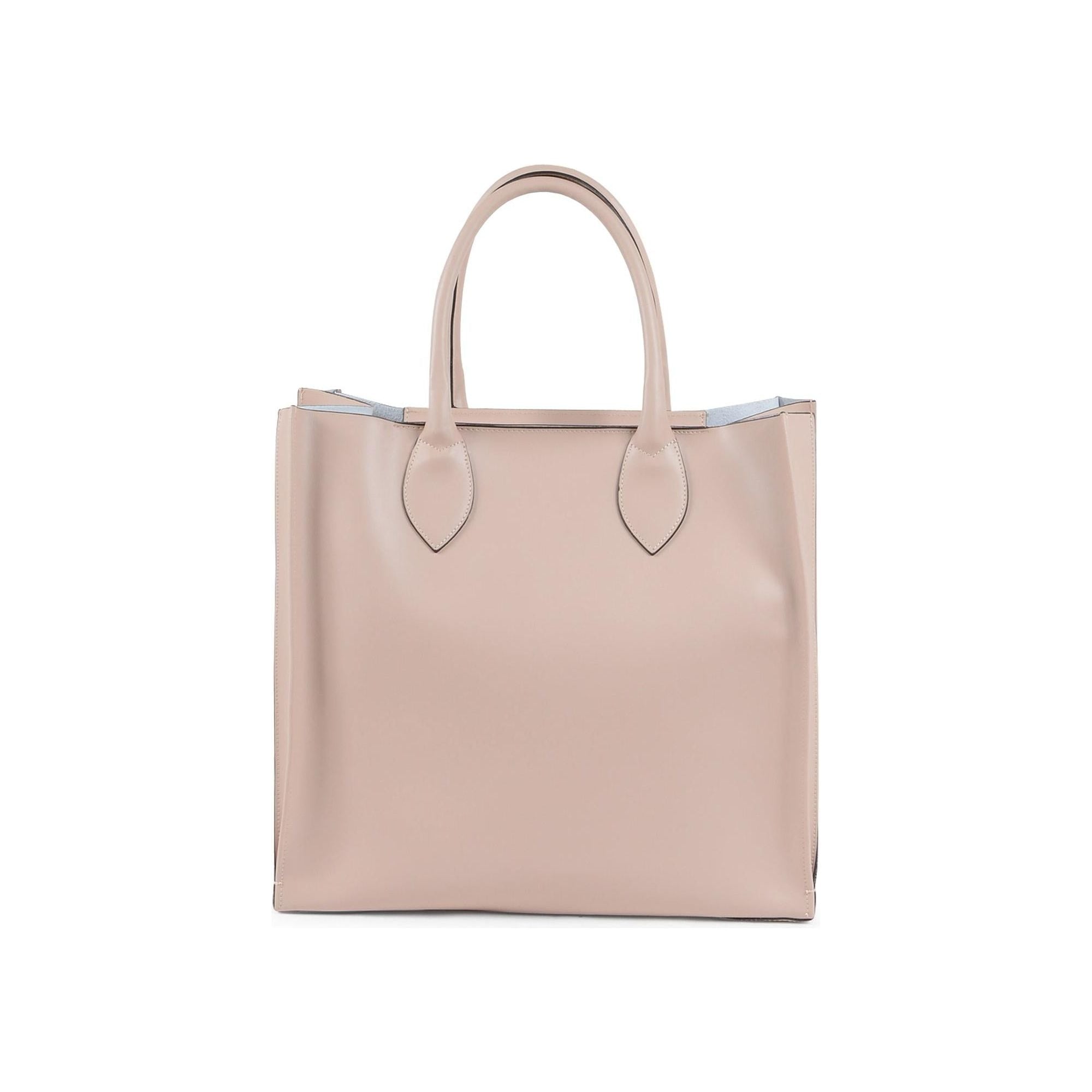 Structured Italian Leather Tote Bag - One Size