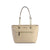 Leather Front Zip Tote Bag - One Size