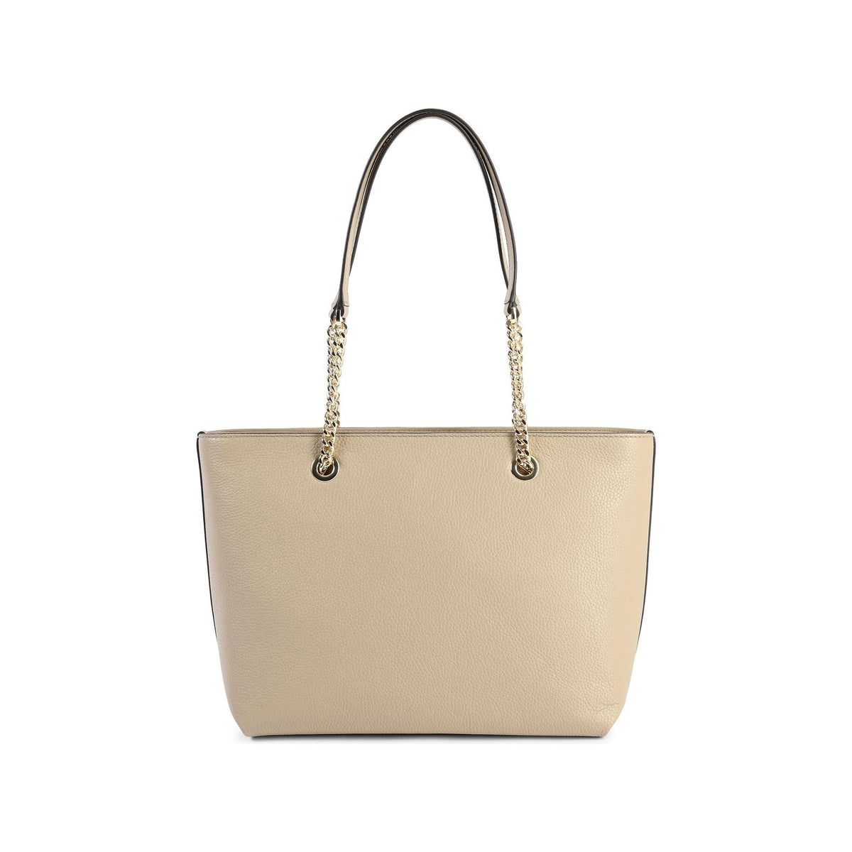 Leather Front Zip Tote Bag - One Size