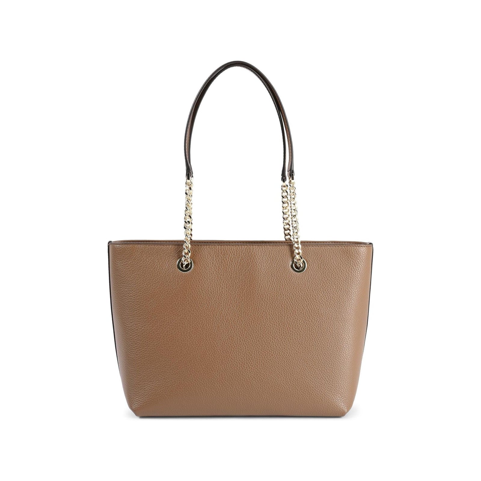 Leather Front Zip Tote Bag - One Size
