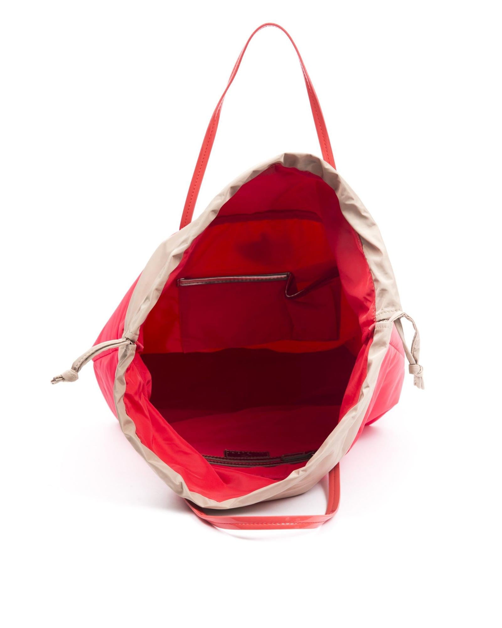 BYBLOS Women's Elegant Fabric and Patent Shopper Tote - One Size