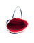 BYBLOS Women's Chic Blue Fabric Shopper Tote with Patent Accents - One Size